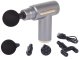 Relaxing Mini Muscle Massager Gun with 4 Nozzles Wireless Massage Device, Silver