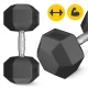4FIZJO HEX Steel Rubber Dumbbell 30 kg