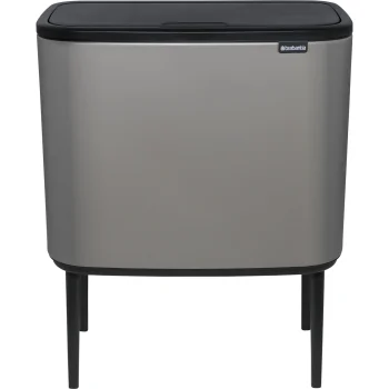 Brabantia Bo Touch Bin Waste Bin, 3 x 11 L, Grey