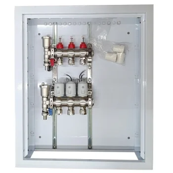 Underfloor Heating Manifold 3 Loops with NC 230V Thermal Actuators and Flow Meters