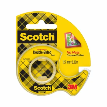 Scotch Double-Sided Adhesive Tape with Dispenser 136D-MDEU, 12.7 mm x 6.3 m