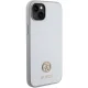 Guess iPhone 15 Plus Case 4G Strass Metal Logo, Silver