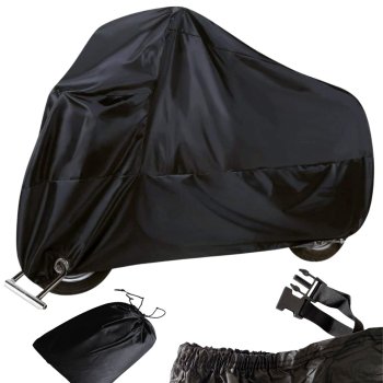 Waterproof Motorcycle and Bike Cover XL 215x130 UV Protection, Black