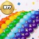 Amscan Rainbow Latex Balloon Set, 77 Pcs, 13 cm, with Ribbon and Stickers