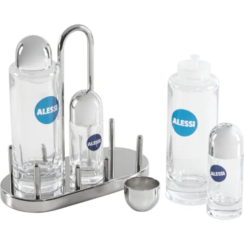 Alessi 5070 Condiment Set for Oil, Vinegar, Salt and Pepper