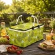 Folding Thermal Picnic Basket with Aluminum Frame, Green