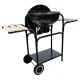 Garden grill with lid, round, on wheels, hq