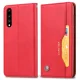Huawei P20 2018 (EML-L29) PU Leather Wallet Book Case Cover, Red