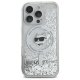 Apple iPhone 16 Pro 6.3\'\' Karl Lagerfeld Liquid Glitter Choupette Head Magsafe Cover Case, Clear
