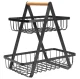 2-Tier Metal Fruit and Vegetable Basket, Black