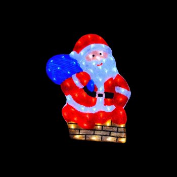 Light Up Santa Claus LED Figure Christmas Decoration, 60cm Warm White