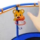 Kids Garden Trampoline with Enclosure Net, Basketball Hoop and Accessories, 155 cm, Blue