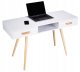 Vanity table, desk or console with 2 drawers, white