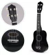 ECOTOYS Wooden Ukulele for Kids, 4-String Guitar Toy, Black