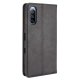 Sony Xperia 10 III / 10 III Lite Vintage Style Magnetic Leather Wallet Case Cover, Black
