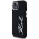 Karl Lagerfeld Silicone Metal Script Logo Case for iPhone 15 - Black