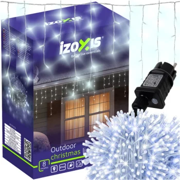 Izoxis 500 LED Icicle Lights 22.5m IP44, Cold White