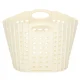 Collapsible Laundry Basket with Handles, Cream