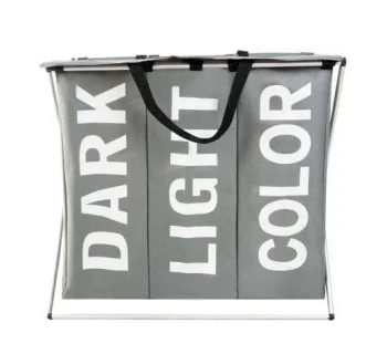 Ruhhy 00012257 Folding 3-Compartment Laundry Basket