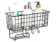 Hanging Wall Organizer with 3 Hooks and Tissue Holder, Loft Style