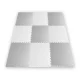 Ricokids 738231 Large Foam Puzzle Play Mat, 180x180 cm, 9 Pcs, White/Gray