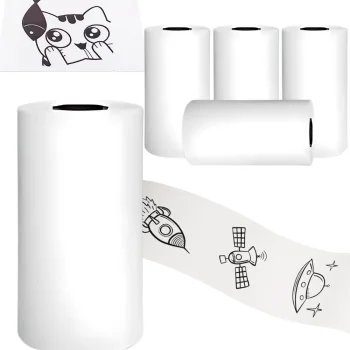 Thermal Paper for Mini Printers 55mm, 5 Rolls, White