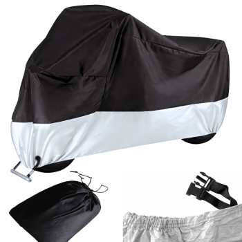 Waterproof Motorcycle and Bicycle Cover XL 215x130 UV Protection, Silver