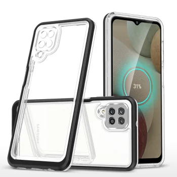 Hybrid Armor Clear 3 in 1 Case for Samsung Galaxy A22 4G, Black