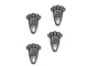 Solar LED Garden Paw Print Lights, 4 Pcs, Black