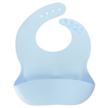 Silicone Baby Feeding Set with Bear Plate and Bib, 4-Piece, Blue