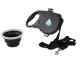 Dog or cat leash with water bottle, foldable bowl, waste bag holder
