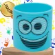 Magic Coil Spring Toy for Kids with Emoji Pattern, Blue