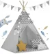 Nukido Tepee Tent with Lights for Kids, Gray