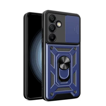 Hurtel Samsung Galaxy A56 Case Hybrid Armor Camshield with Stand, Blue