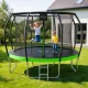 4FIZJO PRO batutas vaikams 374 cm 12FT su tinklu ir kopėtėlėmis, žalias / juodas