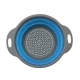 Foldable Kitchen Silicone Colander Collapsible Fruit Vegetable Washing Basket Strainer, Set of 2 pcs, Blue
