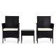 MultiGarden Garden Furniture Set, 2 Chairs and Table, Black