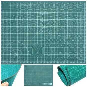 Double-sided self-healing cutting mat A2 for modeling, 45x60 cm, green