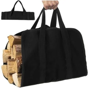 Canvas Firewood Log Carrier Tote Bag, 98x45 cm