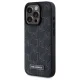 Karl Lagerfeld iPhone 15 Pro Case Leather Monogram Metal Logo MagSafe, Black