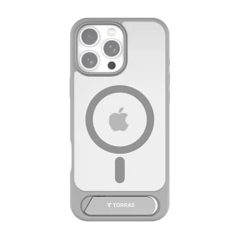 Torras Pstand Case for iPhone 16 Pro Max, Gray