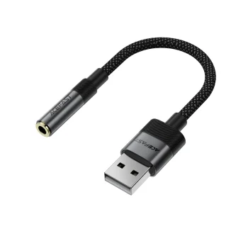 Audio adapter Acefast J13, USB-A to 3.5mm mini jack, black