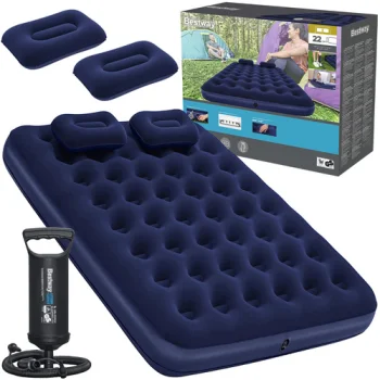 Bestway 67374 Double Airbed with Pump and Pillows, 203x152x22 cm