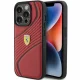 Ferrari iPhone 15 Pro Case Twist Metal Logo, Red