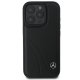 Mercedes iPhone 16 Pro vāciņš Curved Stitches Leather, melns