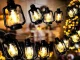 Solar LED Garden Garland with 30 Lanterns, 6.3m, Black