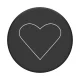 Popsockets 2 White Heart Black Holder and Phone Stand