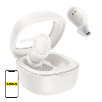 Baseus Bowie WM02 TWS Wireless Earbuds, Bluetooth 5.3, White
