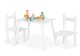 Kids Table and 2 Chairs Set ECOTOYS Children\'s Wooden Furniture, White