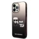 Karl Lagerfeld Ikonik Karl & Choupette Case for iPhone 14 Pro, Black Gradient